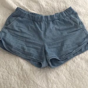 Madewell chambray pull on shorts, size M
